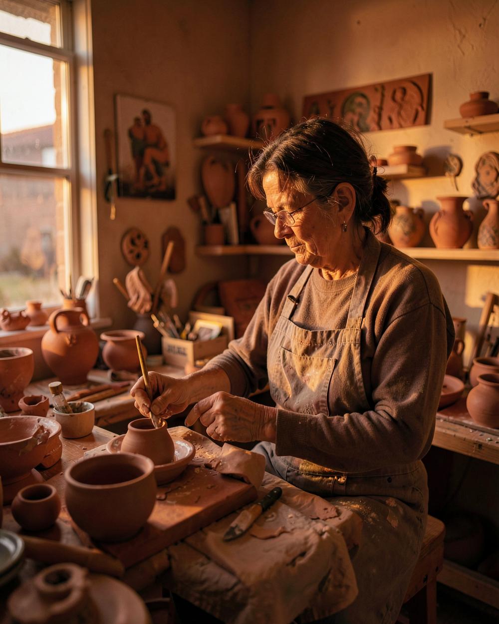 A Good Circle member in her studio